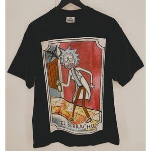 Rick and Morty El Borracho Drunk Pro Club Heavyweight T-Shirt Mens L